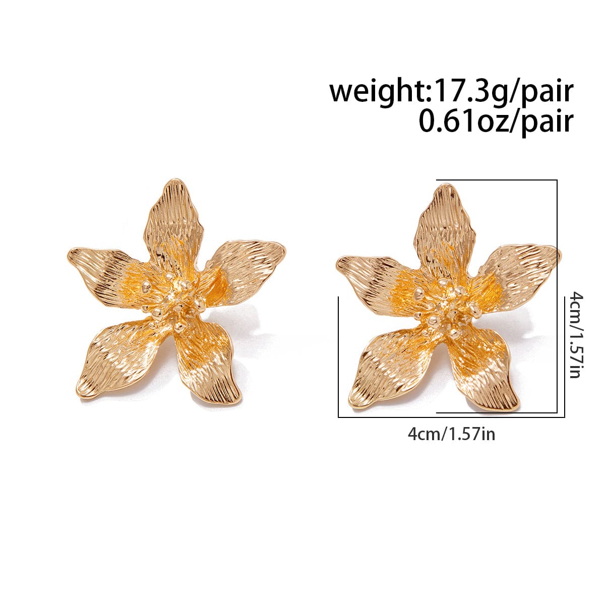 Dainty Gold Silver Tone Flower Stud Earrings - ArtGalleryZen