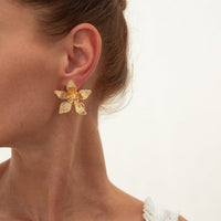 Thumbnail for Dainty Gold Silver Tone Flower Stud Earrings - ArtGalleryZen