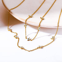 Thumbnail for Dainty Handmade 18K Gold Crystal Flower Necklace - ArtGalleryZen