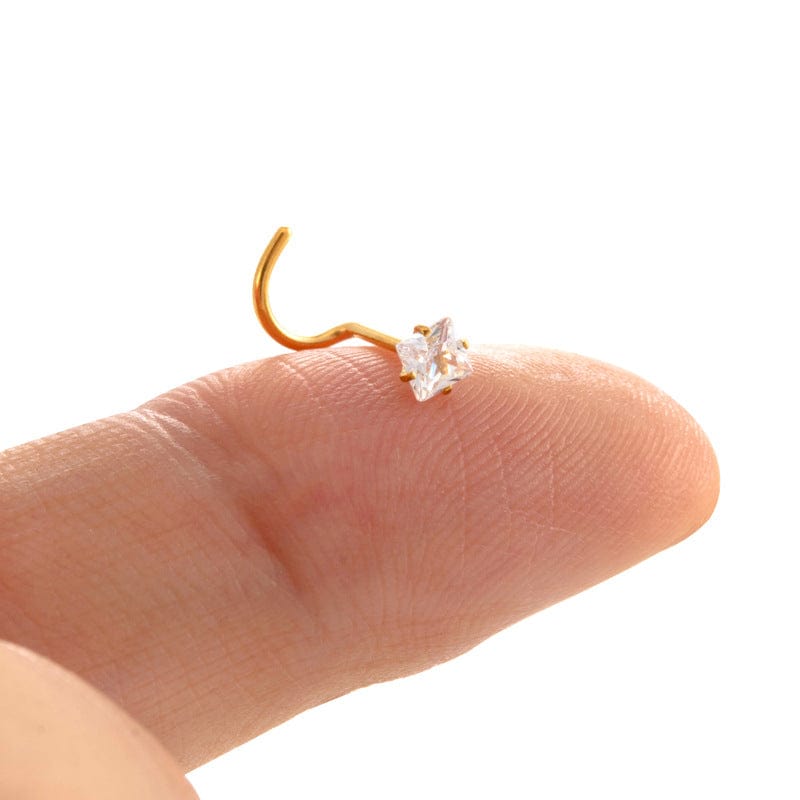 Dainty Heart Star CZ Stainless Steel Nose Piercing Nose Stud - ArtGalleryZen