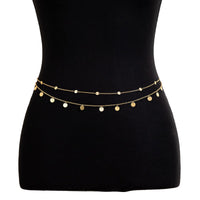 Thumbnail for Dainty Layered Sequin Tassel Saturn Belly Chain Set - ArtGalleryZen