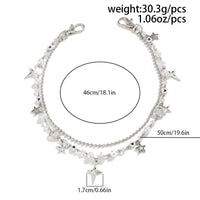 Thumbnail for Dainty Layered Star Pendant Pearl Trouser Chain - ArtGalleryZen