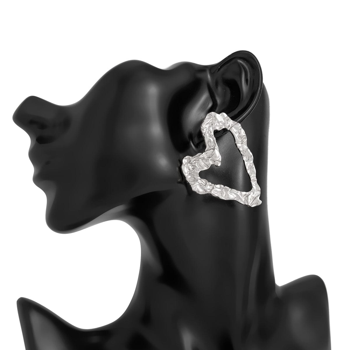 Dainty Pleated Heart Stud Earrings - ArtGalleryZen