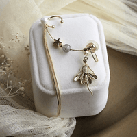 Thumbnail for Dainty Rhinestone Inlaid Ballet Dancer Dangle Long Chain Ear Clip Earring - ArtGalleryZen