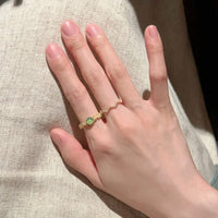 Thumbnail for Dainty Rhinestone Inlaid Curved Open Ring - ArtGalleryZen