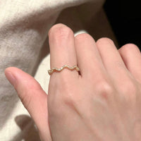 Thumbnail for Dainty Rhinestone Inlaid Curved Open Ring - ArtGalleryZen