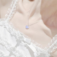 Thumbnail for Dainty S925 Silver Gradient Water Ripple Moon Heart Star Necklace - ArtGalleryZen