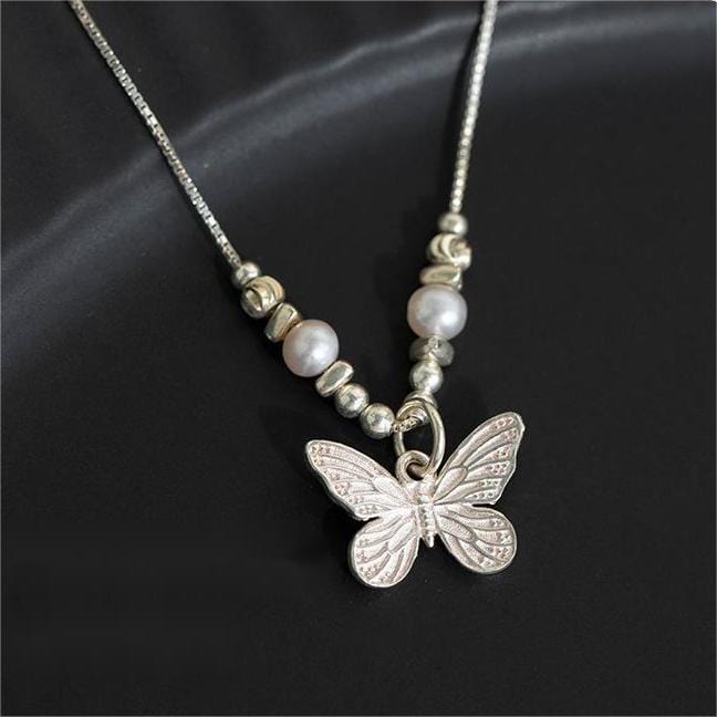 Dainty Silver Filled Butterfly Necklace - ArtGalleryZen