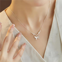 Thumbnail for Dainty Silver Filled Butterfly Necklace - ArtGalleryZen