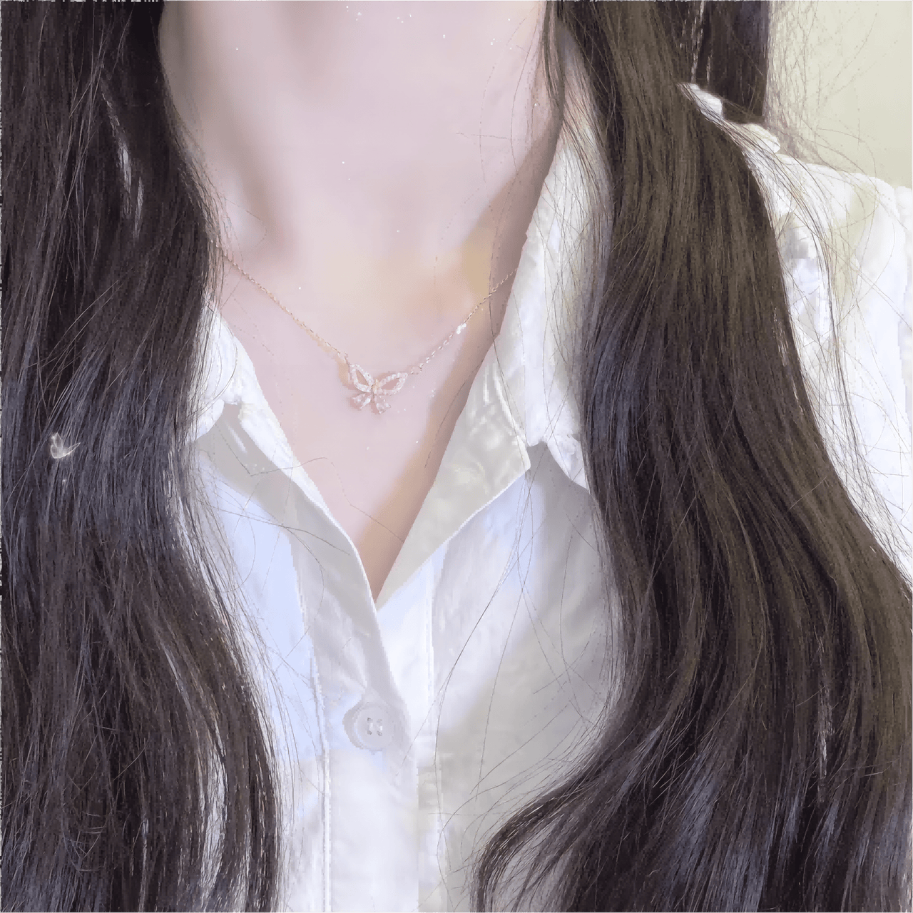 Dainty Sterling Silver Zirconia Butterfly Necklace - ArtGalleryZen
