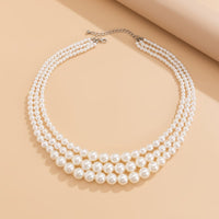 Thumbnail for Delicate Layered Pearl Chain Necklace - ArtGalleryZen