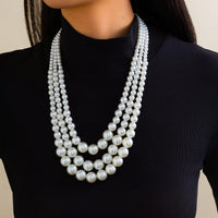 Thumbnail for Delicate Layered Pearl Chain Necklace - ArtGalleryZen