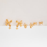 Thumbnail for Elegant 3 Pairs Bowknot Huggie Hoop Earrings Set - ArtGalleryZen