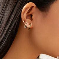 Thumbnail for Elegant 3 Pairs Pearl Huggie Hoop Earrings Set - ArtGalleryZen