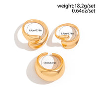 Thumbnail for Elegant 3pcs Gold Silver Tone Glossy Waterdrop Ring Set - ArtGalleryZen