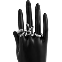 Thumbnail for Elegant 4Pcs Metallic Waterdrop Open Ring Set - ArtGalleryZen