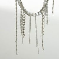 Thumbnail for Elegant Box Curb Chain Tassel Pearl Choker Necklace - ArtGalleryZen