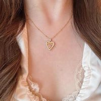 Thumbnail for Elegant CZ Inlaid Braided Heart Necklace - ArtGalleryZen