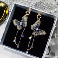 Thumbnail for Elegant Embroidery Butterfly Tassel Earrings - ArtGalleryZen