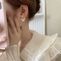 Thumbnail for Elegant Enamel Duo Butterfly Earrings - ArtGalleryZen