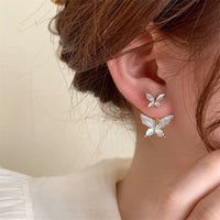 Thumbnail for Elegant Enamel Duo Butterfly Earrings - ArtGalleryZen