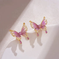 Thumbnail for Elegant Enamel Gradient Butterfly Earrings - ArtGalleryZen