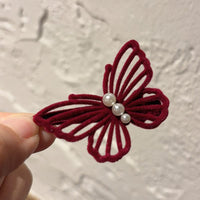 Thumbnail for Elegant Flocking Pearl Butterfly Hair Clip - ArtGalleryZen