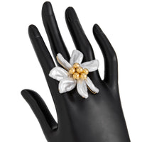 Thumbnail for Elegant Flower Pendant Pearl Chain Necklace Ring - ArtGalleryZen