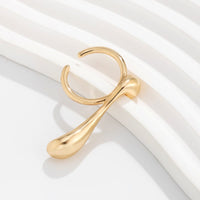 Thumbnail for Elegant Geometric Metallic Waterdrop Open Ring - ArtGalleryZen