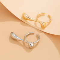 Thumbnail for Elegant Geometric Metallic Waterdrop Open Ring - ArtGalleryZen