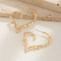 Thumbnail for Elegant Gold Silver Plated Melting Heart Stud Earrings - ArtGalleryZen