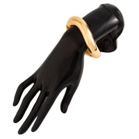 Thumbnail for Elegant Gold Silver Tone Curved Bangle Bracelet - ArtGalleryZen