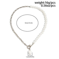 Thumbnail for Elegant Heart Ceramics Pendant Pearl Chain Necklace - ArtGalleryZen