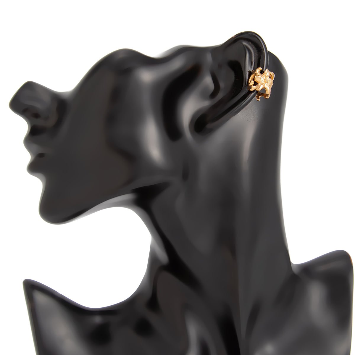 Elegant Heart Cherry Blossom Ear Cuff Earring - ArtGalleryZen