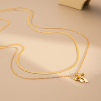 Thumbnail for Elegant Layered Bowknot Charm Herringbone Belly Chain Set - ArtGalleryZen