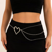 Thumbnail for Elegant Layered Hollow Heart Charm Waist Chain - ArtGalleryZen