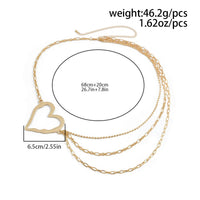 Thumbnail for Elegant Layered Hollow Heart Charm Waist Chain - ArtGalleryZen