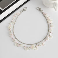 Thumbnail for Elegant Layered Pearl Heart Glass Bead Trouser Chain - ArtGalleryZen