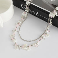 Thumbnail for Elegant Layered Pearl Heart Glass Bead Trouser Chain - ArtGalleryZen