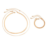 Thumbnail for Elegant Layered Snake Chain Necklace Bracelet Set - ArtGalleryZen