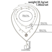 Thumbnail for Elegant Layered Star Spiral Pendant Curb Chain Necklace Set - ArtGalleryZen