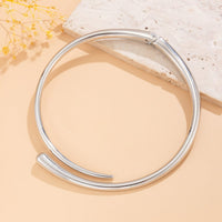 Thumbnail for Elegant Minimalist Gold Silver Tone Open Collar Necklace - ArtGalleryZen