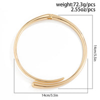 Thumbnail for Elegant Minimalist Gold Silver Tone Open Collar Necklace - ArtGalleryZen