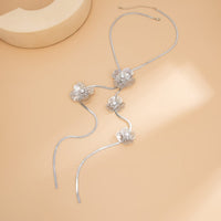 Thumbnail for Elegant Pearl Flower Charm Snake Chain Y Necklace - ArtGalleryZen