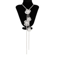 Thumbnail for Elegant Pearl Flower Charm Snake Chain Y Necklace - ArtGalleryZen