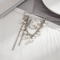 Thumbnail for Elegant Pearl Heart Tassel Trouser Pin - ArtGalleryZen