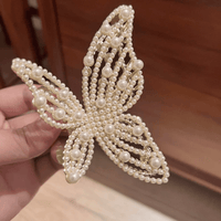 Thumbnail for Elegant Rhinestone Pearl Inlaid Butterfly Chignon Claw Clip Hair Clip - ArtGalleryZen