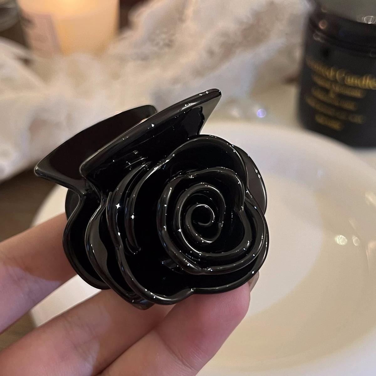 Elegant Rose Flower Hair Claw - ArtGalleryZen