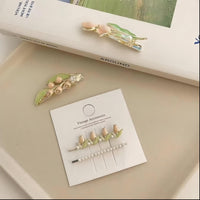 Thumbnail for Enamel Pink Flower Hair Clip - ArtGalleryZen