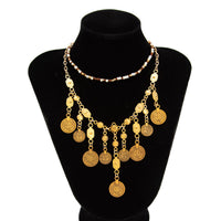 Thumbnail for Ethnic Style 2pcs Ancient Coin Pendant Seed Beaded Necklace Set - ArtGalleryZen